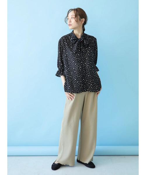 earth music&ecology（アースミュージックアンドエコロジー）の「ワッフルパンツ 〇＊（その他パンツ・レディース・アイボリー/ベージュ/ダークベージュ・FREE）」の11枚目の写真