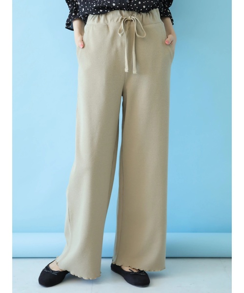 earth music&ecology（アースミュージックアンドエコロジー）の「ワッフルパンツ 〇＊（その他パンツ・レディース・アイボリー/ベージュ/ダークベージュ・FREE）」の3枚目の写真