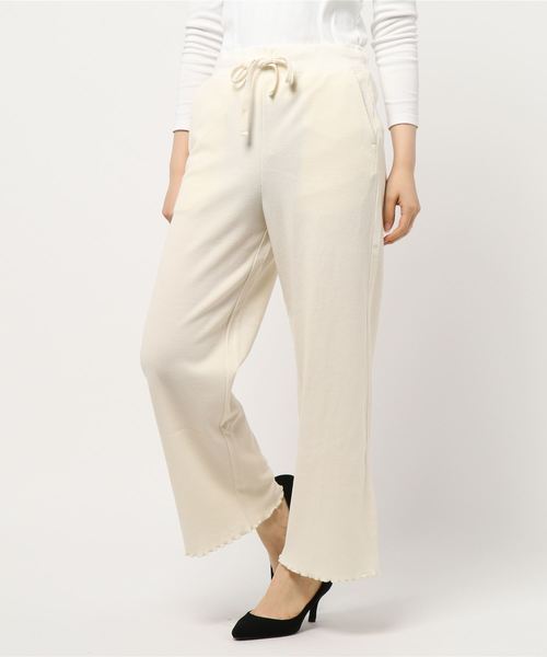 earth music&ecology（アースミュージックアンドエコロジー）の「ワッフルパンツ 〇＊（その他パンツ・レディース・アイボリー/ベージュ/ダークベージュ・FREE）」の4枚目の写真