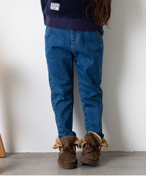 MAKE YOUR DAY（メイクユアデイ）の「【リンクコーデ】こだわりストレッチデニム テーパード■80～140cm（デニムパンツ・キッズ・ネイビー/ブラック/ブルー・110/120/90/100/80/130/140）」の3枚目の写真