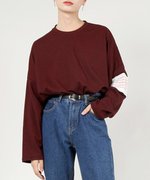 DING | DING/スリーブパッチボーダーロンT(Tシャツ/カットソー)