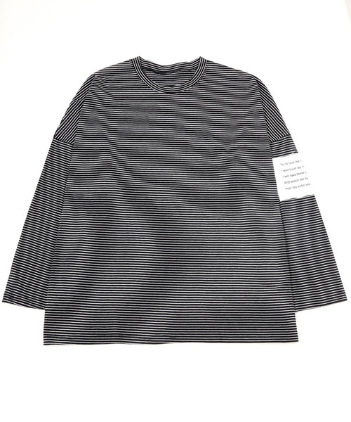 DING（ディング）の「DING/スリーブパッチボーダーロンT（Tシャツ/カットソー・レディース・ブラック/レッド/グリーン・FREE）」の10枚目の写真