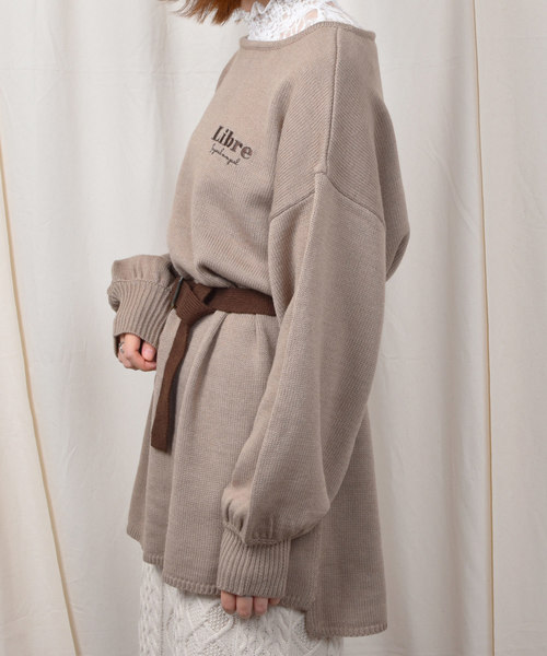 PairPair(ペアペア)の「胸刺繍ミラノリブニット配色ベルト付きチュニック(ニット/セーター・レディース・ブラウン系その他/モカ・FREE)」の8枚目の写真