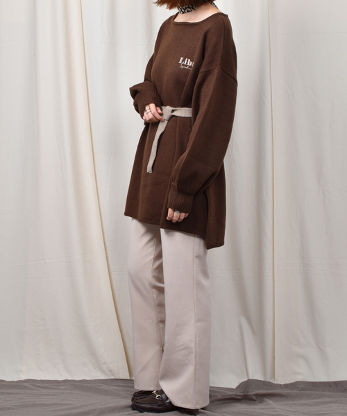 PairPair(ペアペア)の「胸刺繍ミラノリブニット配色ベルト付きチュニック(ニット/セーター・レディース・ブラウン系その他/モカ・FREE)」の11枚目の写真