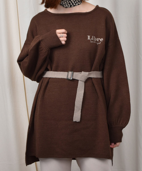 PairPair(ペアペア)の「胸刺繍ミラノリブニット配色ベルト付きチュニック(ニット/セーター・レディース・ブラウン系その他/モカ・FREE)」の13枚目の写真
