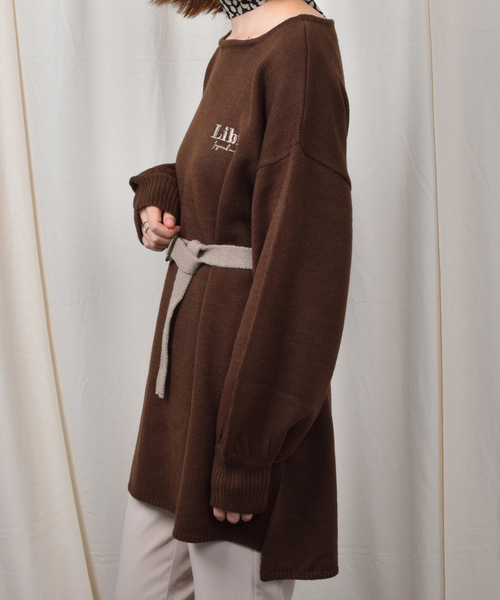 PairPair(ペアペア)の「胸刺繍ミラノリブニット配色ベルト付きチュニック(ニット/セーター・レディース・ブラウン系その他/モカ・FREE)」の14枚目の写真