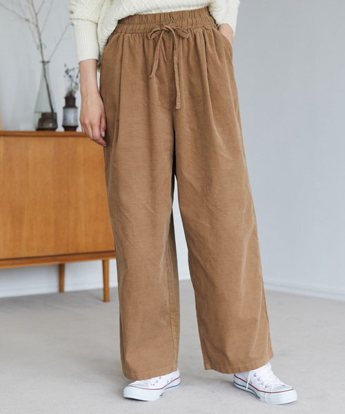 AMERICAN HOLIC(アメリカンホリック)の「細コールドロストワイドパンツ *(その他パンツ・レディース・チャコールグレー/ベージュ/ネイビー/ライトベージュ・M/L)」の2枚目の写真