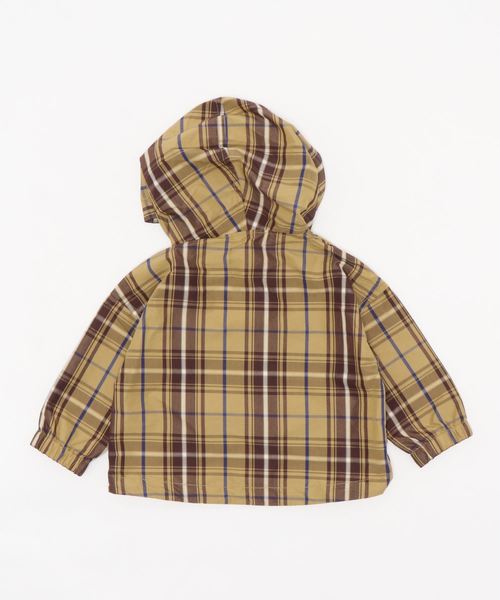 quoti use fith(クゥオティ ユース フィス)の「ビッグチェックタイプライターパーカー(マウンテンパーカー・キッズ・ベージュ/ネイビー・90/100/110/120/80/130)」の3枚目の写真