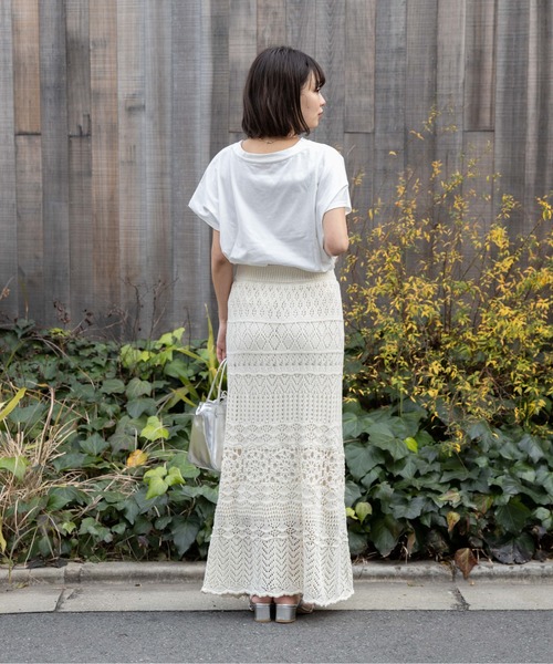 flower（フラワー）の「サニークロシェットスカート（スカート・レディース・アイボリー/ブルー・FREE）」の7枚目の写真
