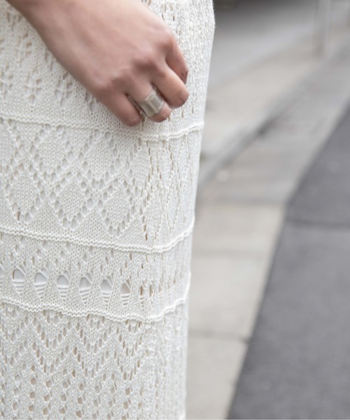 flower（フラワー）の「サニークロシェットスカート（スカート・レディース・アイボリー/ブルー・FREE）」の10枚目の写真