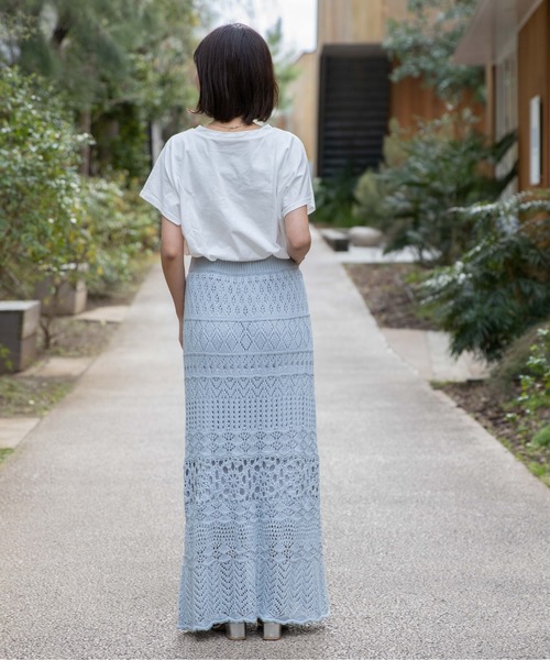 Sale!! シーバイクロエパネルデザインかぎ針編みコットンスカート flower（フラワー）の「サニークロシェットスカート（スカート）」 - WEAR
