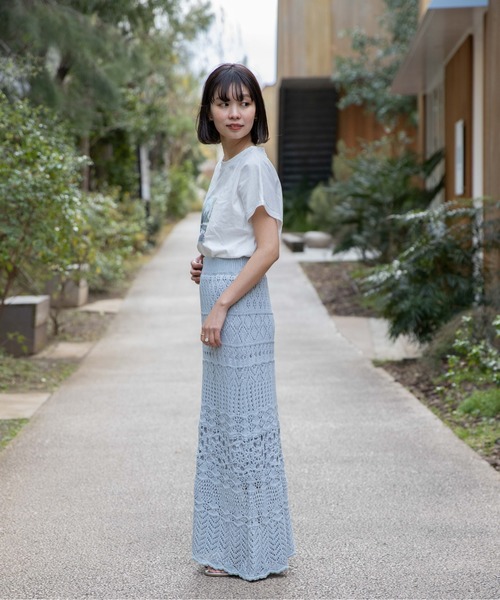 flower（フラワー）の「サニークロシェットスカート（スカート・レディース・アイボリー/ブルー・FREE）」の8枚目の写真
