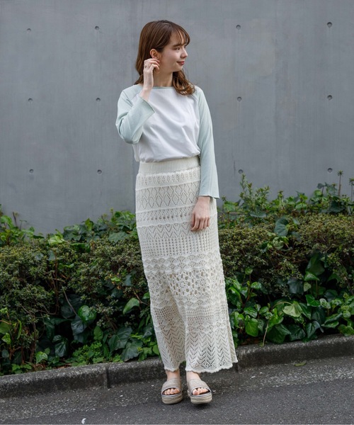 flower（フラワー）の「サニークロシェットスカート（スカート・レディース・アイボリー/ブルー・FREE）」の14枚目の写真