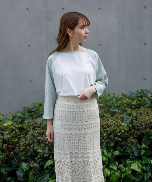 flower（フラワー）の「サニークロシェットスカート（スカート・レディース・アイボリー/ブルー・FREE）」の11枚目の写真
