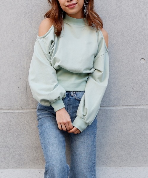 SPIRALGIRL（スパイラルガール）の「シェイキーカラートップス（Tシャツ/カットソー・レディース・ベージュ/ピンク/ミント/ブラック・FREE）」の4枚目の写真