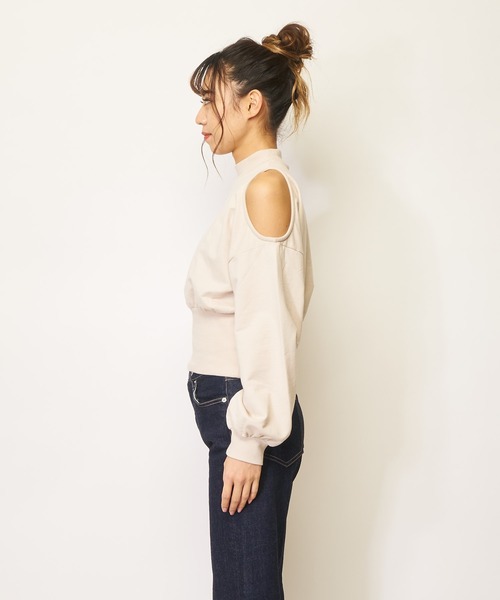 SPIRALGIRL（スパイラルガール）の「シェイキーカラートップス（Tシャツ/カットソー・レディース・ベージュ/ピンク/ミント/ブラック・FREE）」の5枚目の写真