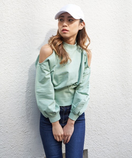 SPIRALGIRL（スパイラルガール）の「シェイキーカラートップス（Tシャツ/カットソー・レディース・ベージュ/ピンク/ミント/ブラック・FREE）」の14枚目の写真