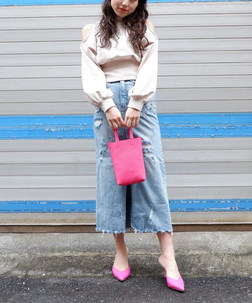 SPIRALGIRL（スパイラルガール）の「シェイキーカラートップス（Tシャツ/カットソー・レディース・ベージュ/ピンク/ミント/ブラック・FREE）」の22枚目の写真