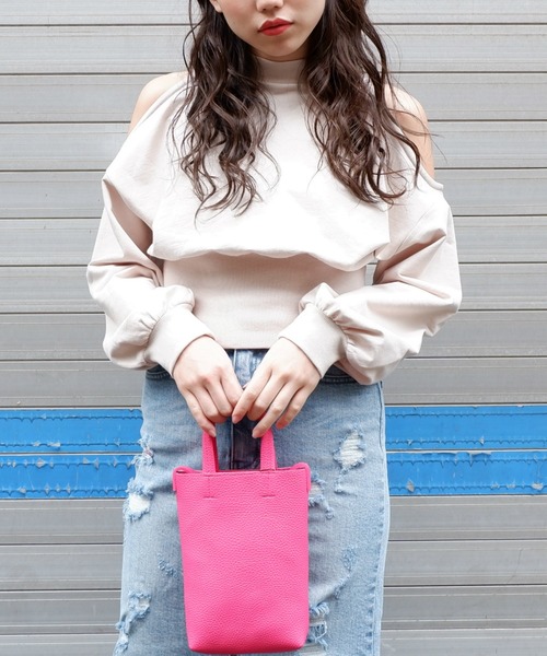 SPIRALGIRL（スパイラルガール）の「シェイキーカラートップス（Tシャツ/カットソー・レディース・ベージュ/ピンク/ミント/ブラック・FREE）」の21枚目の写真