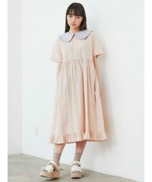 merry jenny | チェックフリルカラーワンピース(ワンピース)