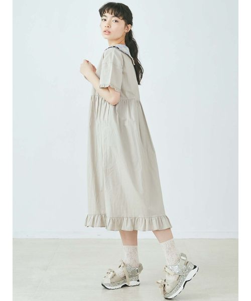 merry jenny（メリージェニー）の「チェックフリルカラーワンピース（ワンピース・レディース・ピンク/ライトブルー/ベージュ・FREE）」の12枚目の写真