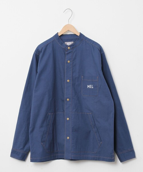 MEI（メイ）の「MEI（メイ）別注ストレッチオックススナップボタンバンドカラーシャツ(その他⇒WEB限定カラー)（シャツ/ブラウス・メンズ・ベージュ/ネイビー/その他1・LARGE/MEDIUM/SMALL/X-LARGE）」の18枚目の写真
