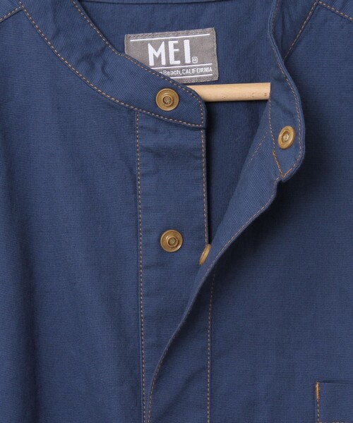 MEI（メイ）の「MEI（メイ）別注ストレッチオックススナップボタンバンドカラーシャツ(その他⇒WEB限定カラー)（シャツ/ブラウス・メンズ・ベージュ/ネイビー/その他1・LARGE/MEDIUM/SMALL/X-LARGE）」の10枚目の写真