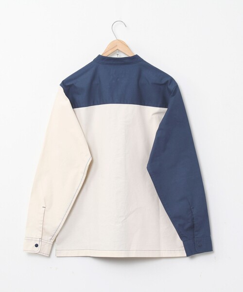 MEI（メイ）の「MEI（メイ）別注ストレッチオックススナップボタンバンドカラーシャツ(その他⇒WEB限定カラー)（シャツ/ブラウス・メンズ・ベージュ/ネイビー/その他1・LARGE/MEDIUM/SMALL/X-LARGE）」の7枚目の写真