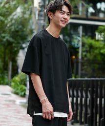 Beno | ストレッチジョーゼット レイヤード TEE / 半袖 Tシャツ ＆ タンクトップ / ビッグシルエット / リラックス シンプル レイヤード(Tシャツ/カットソー)