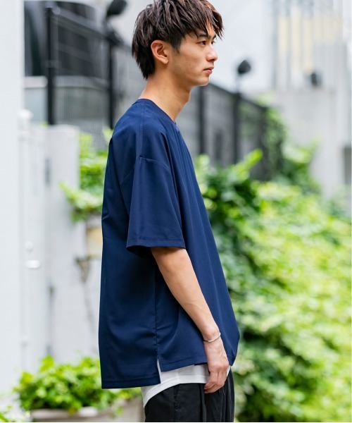 Beno（ビーノ）の「ソフトジョーゼット / リラクシング ルーズシルエット レイヤード TEE（Tシャツ/カットソー・メンズ・カーキ/ライトグレー/ブルー/ネイビー/ブラック・M/L）」の11枚目の写真