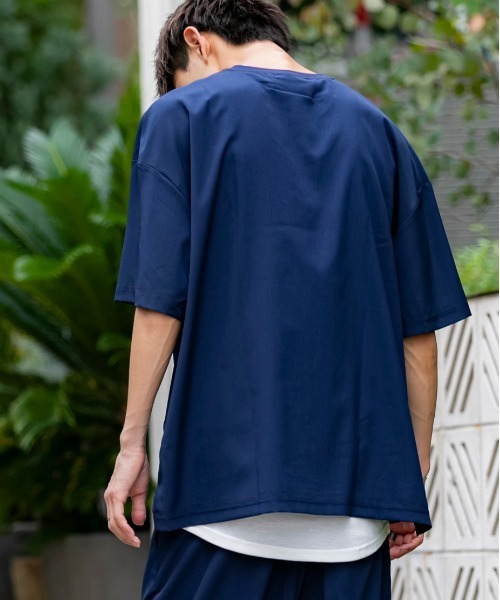Beno（ビーノ）の「ソフトジョーゼット / リラクシング ルーズシルエット レイヤード TEE（Tシャツ/カットソー・メンズ・カーキ/ライトグレー/ブルー/ネイビー/ブラック・M/L）」の12枚目の写真