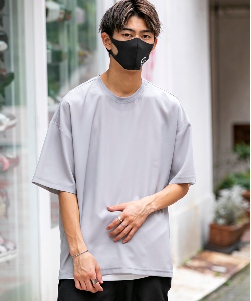 Beno（ビーノ）の「ソフトジョーゼット / リラクシング ルーズシルエット レイヤード TEE（Tシャツ/カットソー・メンズ・カーキ/ライトグレー/ブルー/ネイビー/ブラック・M/L）」の16枚目の写真