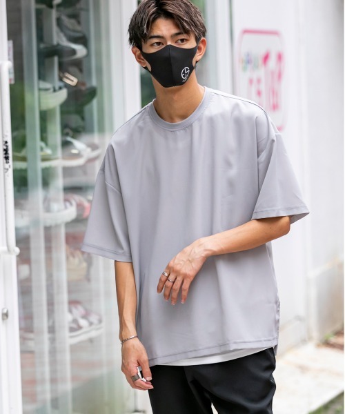 Beno（ビーノ）の「ソフトジョーゼット / リラクシング ルーズシルエット レイヤード TEE（Tシャツ/カットソー・メンズ・カーキ/ライトグレー/ブルー/ネイビー/ブラック・M/L）」の17枚目の写真