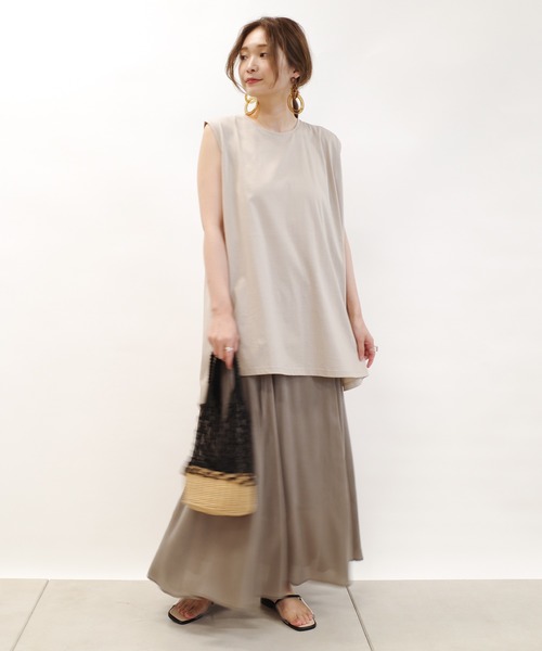 DouDou（ドゥドゥ）の「キュプラフレアスカート（スカート・レディース・ブラック/ベージュ/ピンク・FREE）」の16枚目の写真