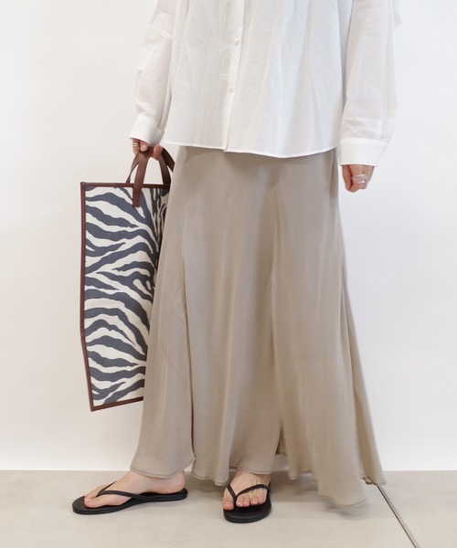 DouDou（ドゥドゥ）の「キュプラフレアスカート（スカート・レディース・ブラック/ベージュ/ピンク・FREE）」の17枚目の写真