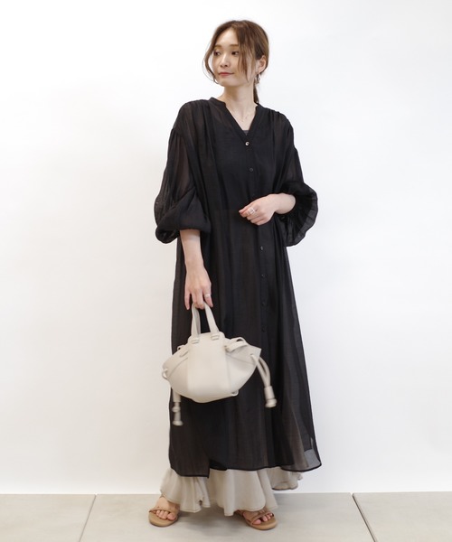 DouDou（ドゥドゥ）の「キュプラフレアスカート（スカート・レディース・ブラック/ベージュ/ピンク・FREE）」の21枚目の写真