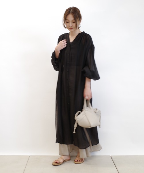 DouDou（ドゥドゥ）の「キュプラフレアスカート（スカート・レディース・ブラック/ベージュ/ピンク・FREE）」の10枚目の写真