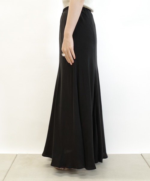 DouDou（ドゥドゥ）の「キュプラフレアスカート（スカート・レディース・ブラック/ベージュ/ピンク・FREE）」の11枚目の写真