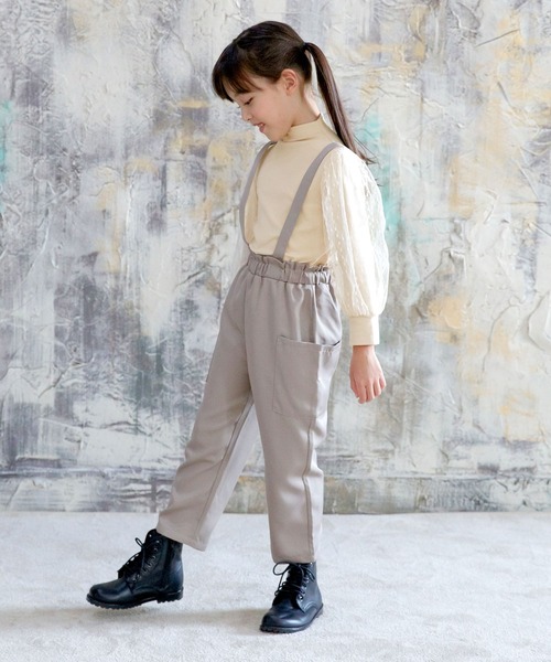 Bee des Bee（ビーデスビー）の「チュール袖トップス（Tシャツ/カットソー・キッズ・ベージュ/ブラウン/ブラック系その他/ピンク/グレー/ライトブルー/ダークブラウン/ホワイト/テラコッタ/ブラック/ネイビー/グレー系/ピンクベージュ/グレイッシュベージュ/モスグリーン/パープル/ライトグレー・120cm/130cm/140cm/150cm/110cm/100cm）」の19枚目の写真