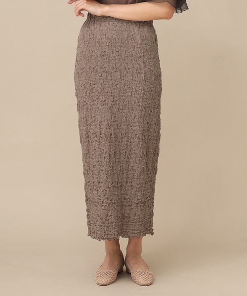 one after another NICE CLAUP（ワンアフターアナザーナイスクラップ）の「しぼしぼタイトスカート（スカート・レディース・ブラック/ベージュ/アイボリー/モカ・FREE）」の4枚目の写真