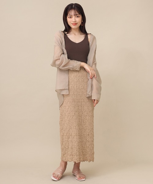 one after another NICE CLAUP（ワンアフターアナザーナイスクラップ）の「しぼしぼタイトスカート（スカート・レディース・ブラック/ベージュ/アイボリー/モカ・FREE）」の8枚目の写真