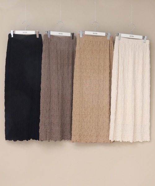 one after another NICE CLAUP（ワンアフターアナザーナイスクラップ）の「しぼしぼタイトスカート（スカート・レディース・ブラック/ベージュ/アイボリー/モカ・FREE）」の21枚目の写真