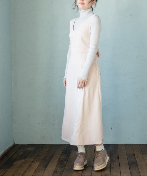 OLIVE des OLIVE(オリーブデオリーブ)の「後ろリボン配色ステッチジャンスカ(ジャンパースカート・レディース・ライトグレー/ブラック/アイボリー/ベージュ系その他・FREE)」の14枚目の写真