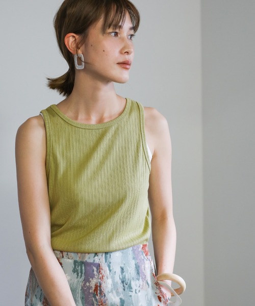 select MOCA（セレクトモカ）の「ランダムリブアメリカンスリーブタンクトップ（タンクトップ・レディース・ベージュ/ブラウン/ブルー/ライトグリーン/チャコール/テラコッタ/グリーン・FREE）」の22枚目の写真