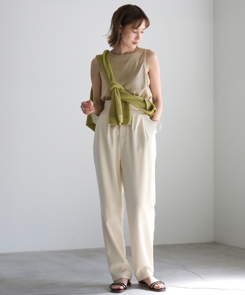 select MOCA（セレクトモカ）の「ランダムリブアメリカンスリーブタンクトップ（タンクトップ・レディース・ベージュ/ブラウン/ブルー/ライトグリーン/チャコール/テラコッタ/グリーン・FREE）」の10枚目の写真