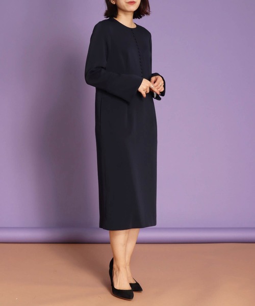 Store ティテインザストア のファッション ダブルクロスフロントボタン長袖ワンピース ワンピース Tite In