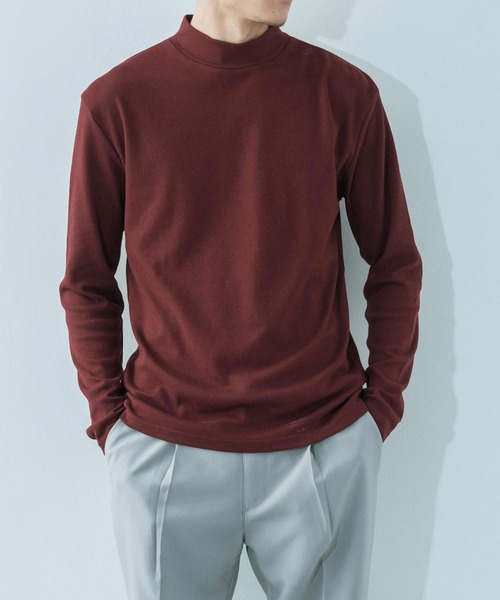 Ressaca(レサーカ)の「スムースハイネック 長袖 カットソー(Tシャツ/カットソー・メンズ・ホワイト/ブラック/ワイン/ベージュ・M/L)」の2枚目の写真