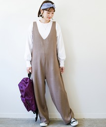 楽ちんだけどなんかオシャレに見える　大人の洗えるニットオールインワン by que made me