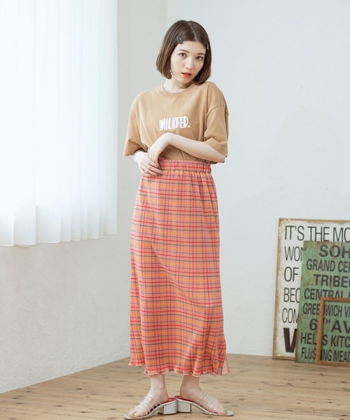 MILKFED.（ミルクフェド）の「PLAID PLEATED TIGHT SKIRT（スカート・レディース・グリーン/ピンク/ブルー・ONE SIZE）」の21枚目の写真