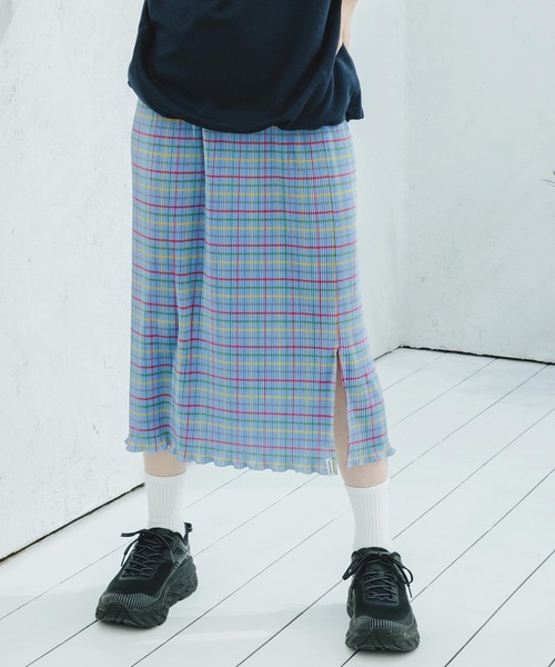 MILKFED.（ミルクフェド）の「PLAID PLEATED TIGHT SKIRT（スカート・レディース・グリーン/ピンク/ブルー・ONE SIZE）」の16枚目の写真